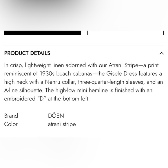 DÔEN Gisele Dress Tunic in Atrani Stripe Linen XS Coachella - Picture 4 of 8